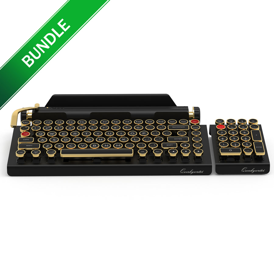 BUNDLE BLACK GOLD QWERKYWRITER® + NUMKEY NUMPAD + WRIST REST