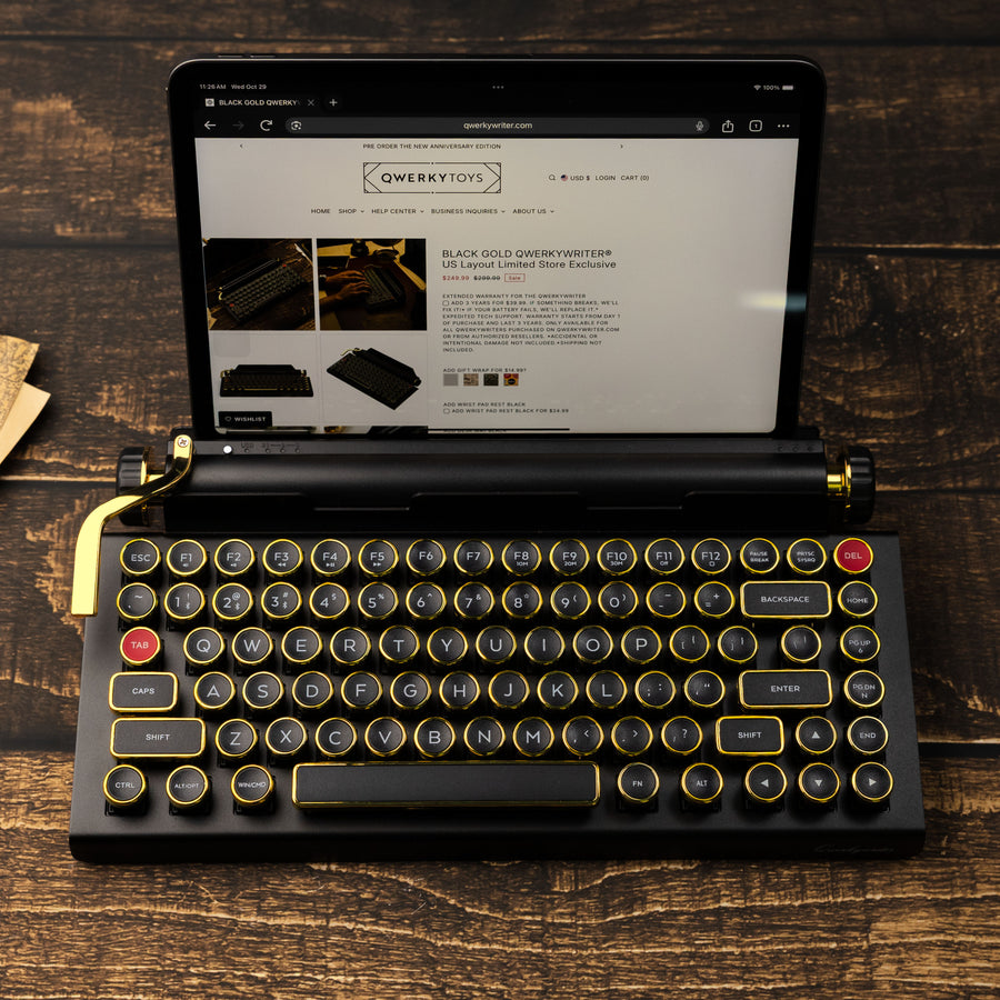 BLACK GOLD QWERKYWRITER® US Layout Limited Store Exclusive