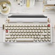 BUNDLE WHITE GOLD QWERKYWRITER® US + NUMKEY + WRIST REST