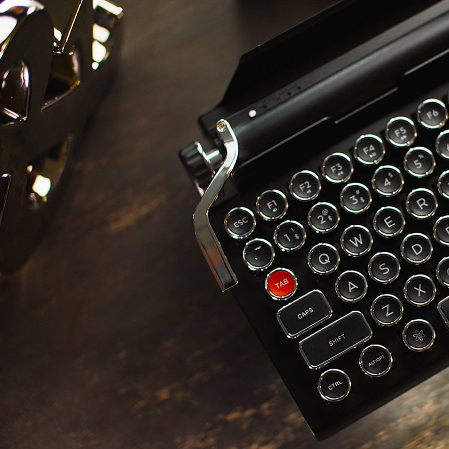 REFURBISHED BLACK CHROME QWERKYWRITER® "US Layout" Typewriter-Inspired® Micro-USB Version