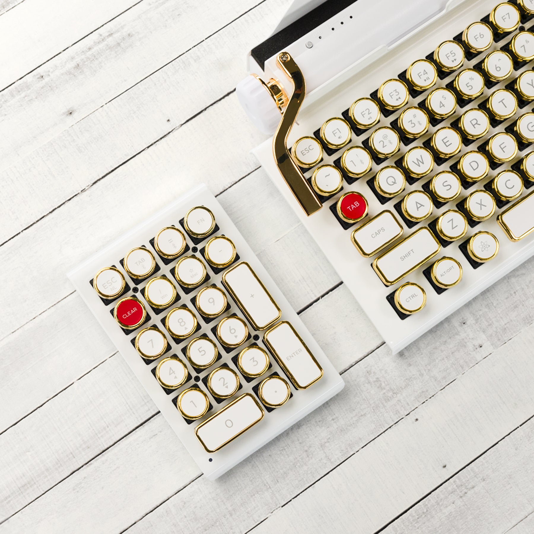 WHITE GOLD QWERKYWRITER® NUMKEY NUMPAD