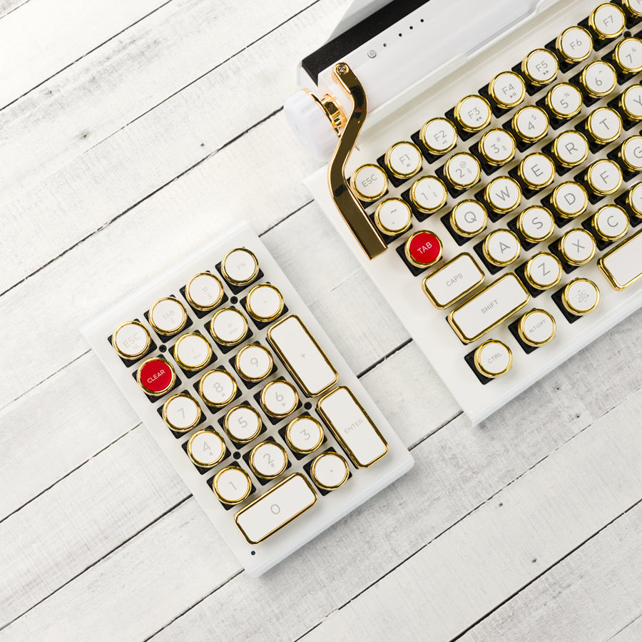 WHITE GOLD QWERKYWRITER® NUMKEY NUMPAD