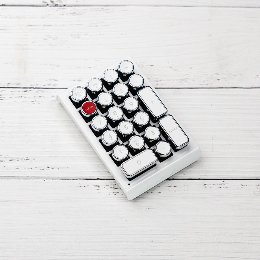 WHITE CHROME QWERKYWRITER® NUMKEY NUMPAD