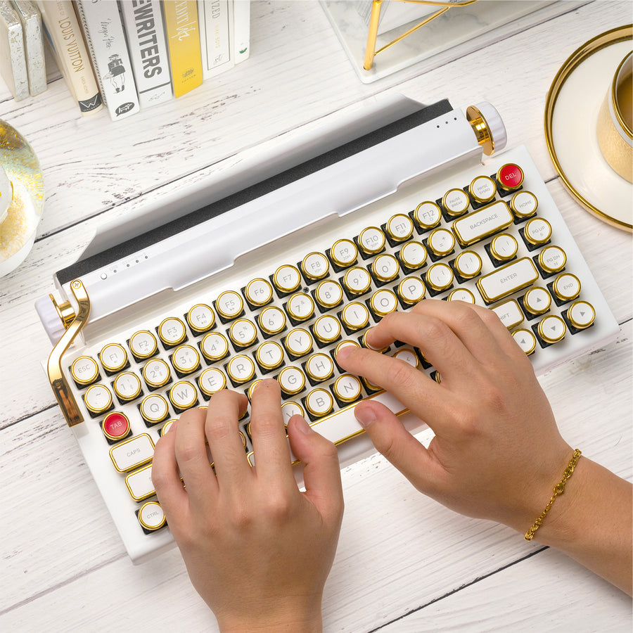 WHITE GOLD SIGNATURE QWERKYWRITER® US LAYOUT