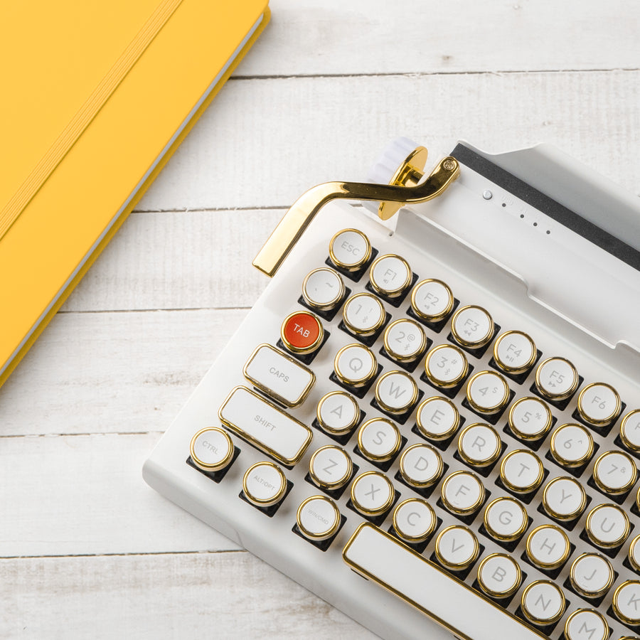 WHITE GOLD SIGNATURE QWERKYWRITER® US LAYOUT