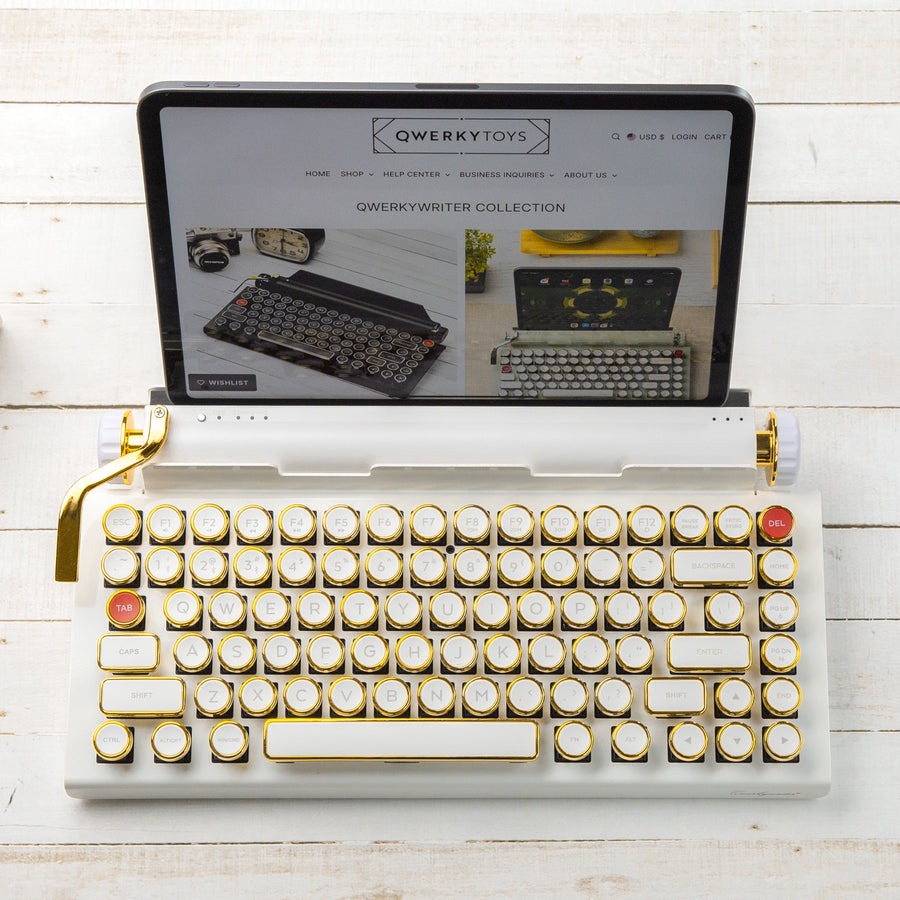 WHITE GOLD SIGNATURE QWERKYWRITER® US LAYOUT