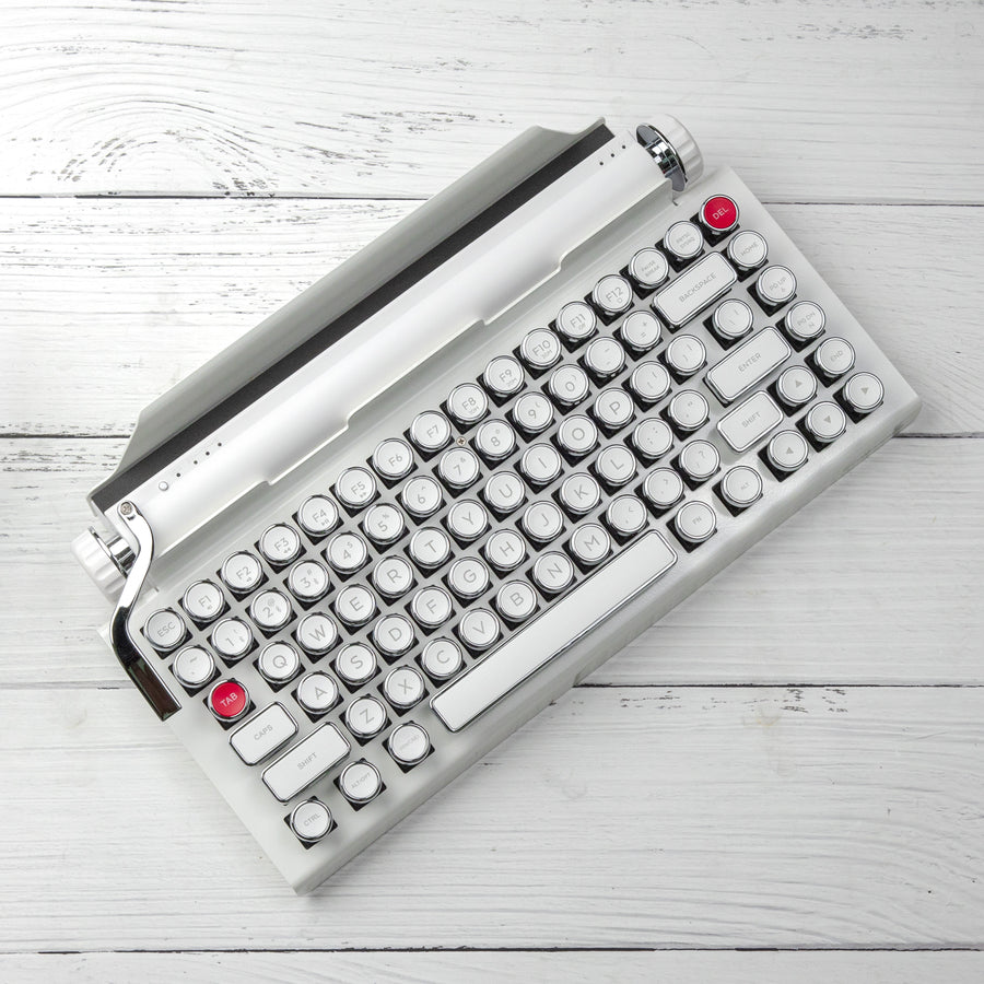 WHITE CHROME SIGNATURE QWERKYWRITER® US LAYOUT