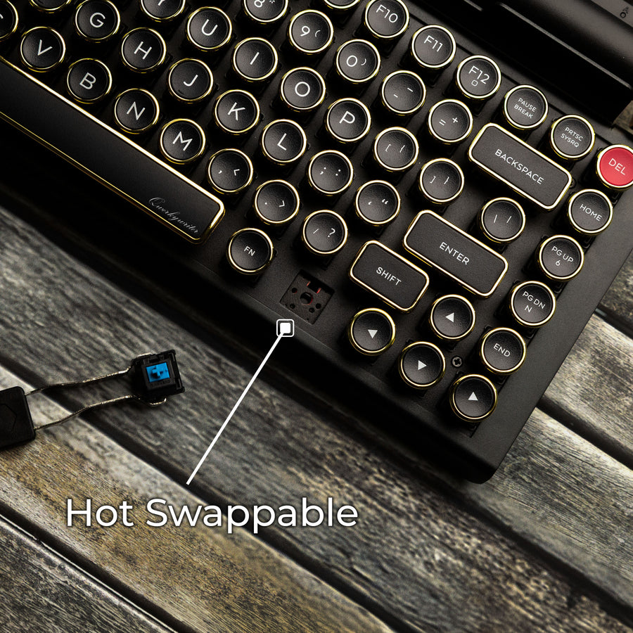 Limited Black Gold Premium Aluminum Typewriter Keyboard QWERKYWRITER 2
