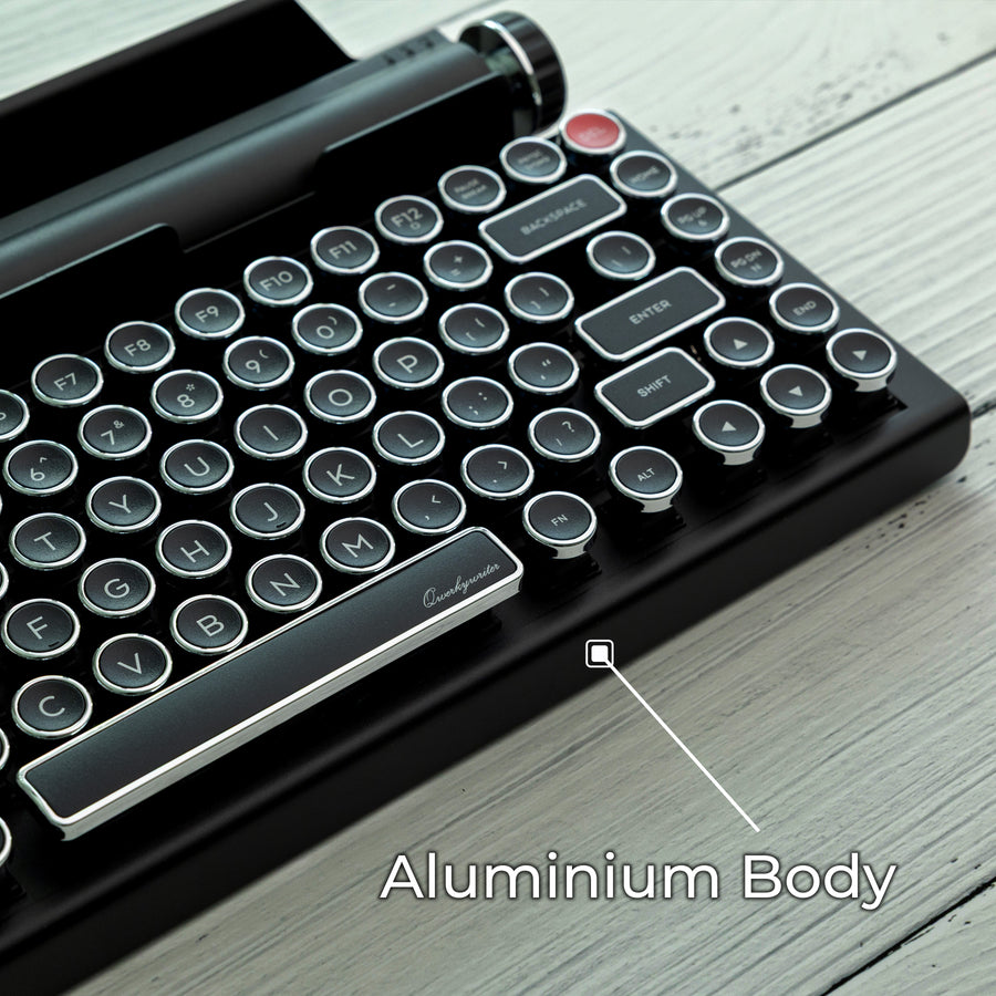 Limited Black Chrome Premium Aluminum Typewriter Keyboard QWERKYWRITER 2