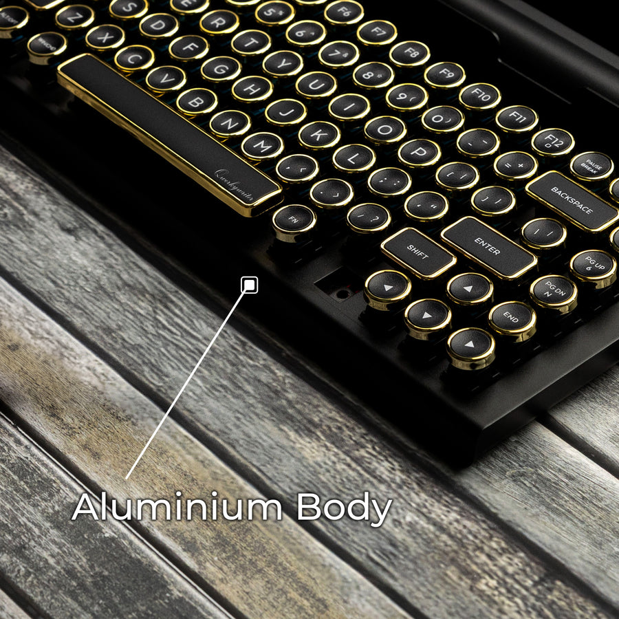 Limited Black Gold Premium Aluminum Typewriter Keyboard QWERKYWRITER 2