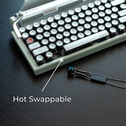 Limited White Chrome Premium Aluminum Typewriter Keyboard QWERKYWRITER 2 Hand Assembled