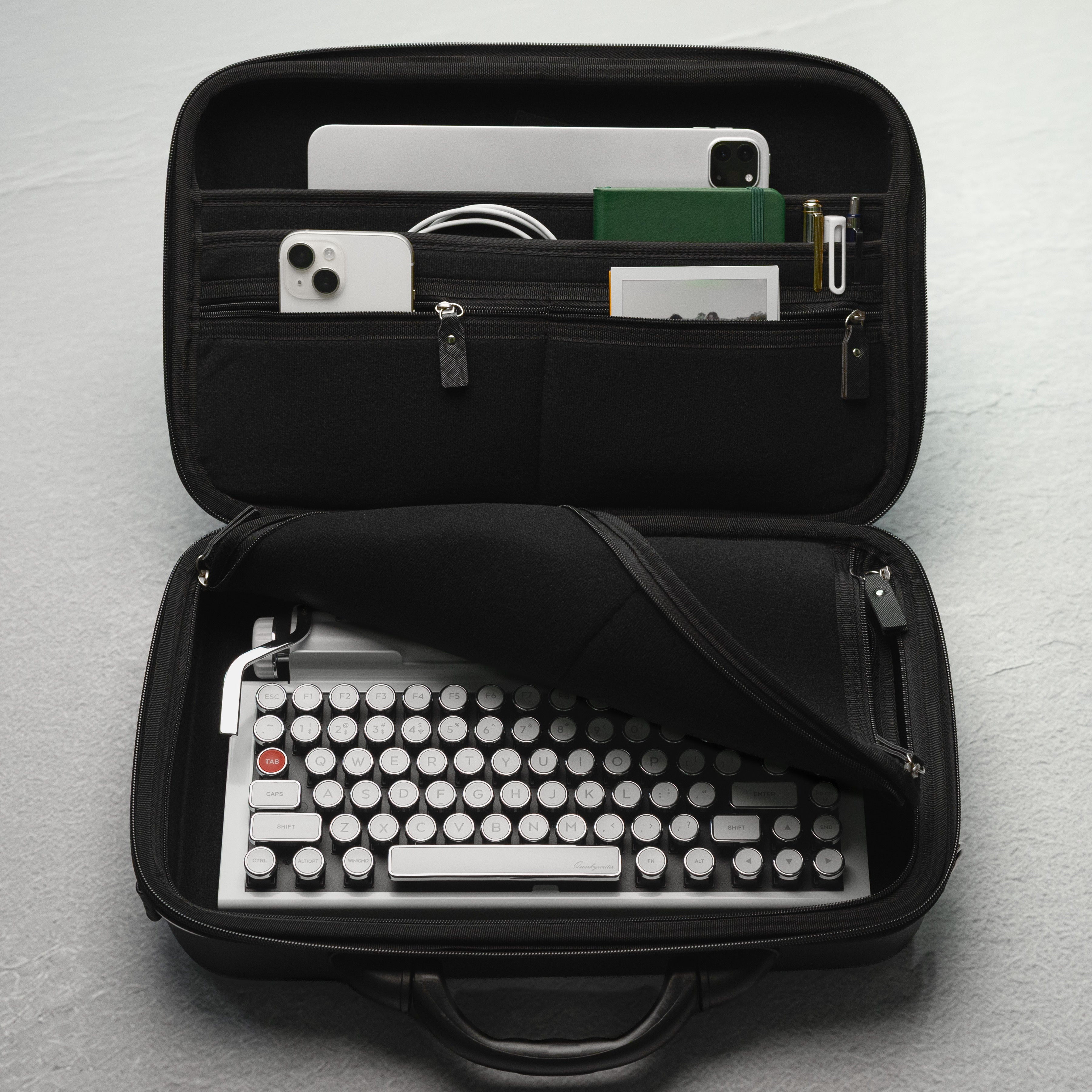 QWERKYWRITER® 2 White Chrome Edition | Retro Typewriter Mechanical