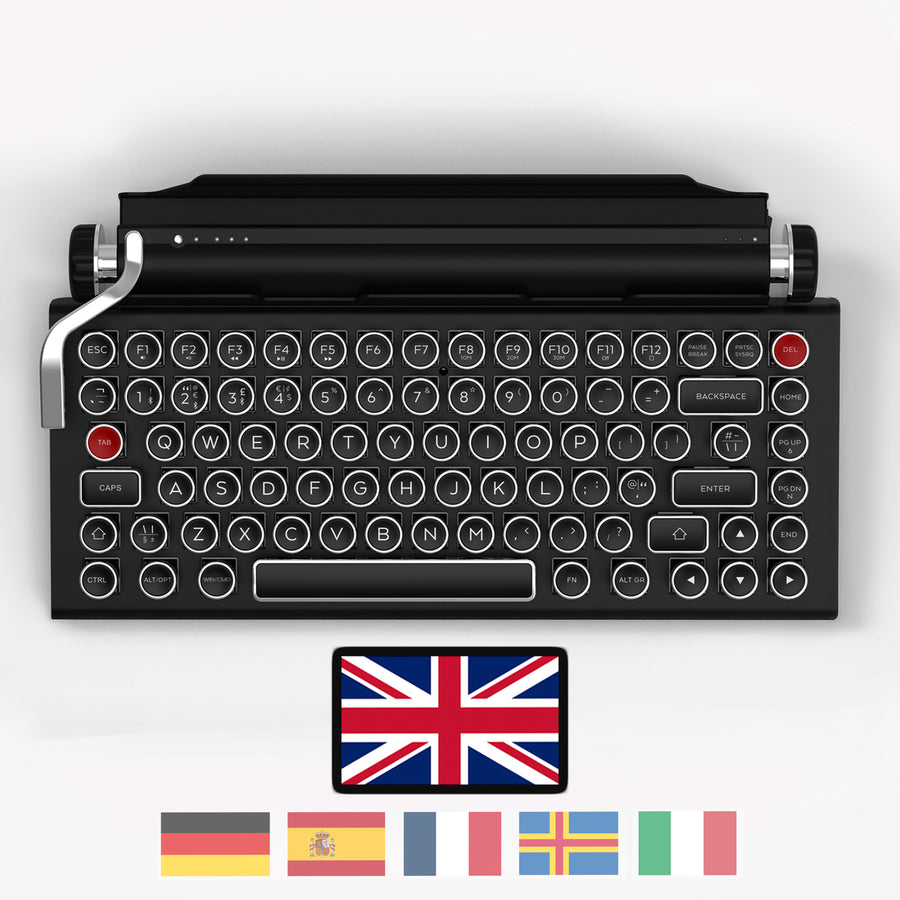 BLACK CHROME QWERKYWRITER® INTERNATIONAL VERSION HOT SWAP EDITION