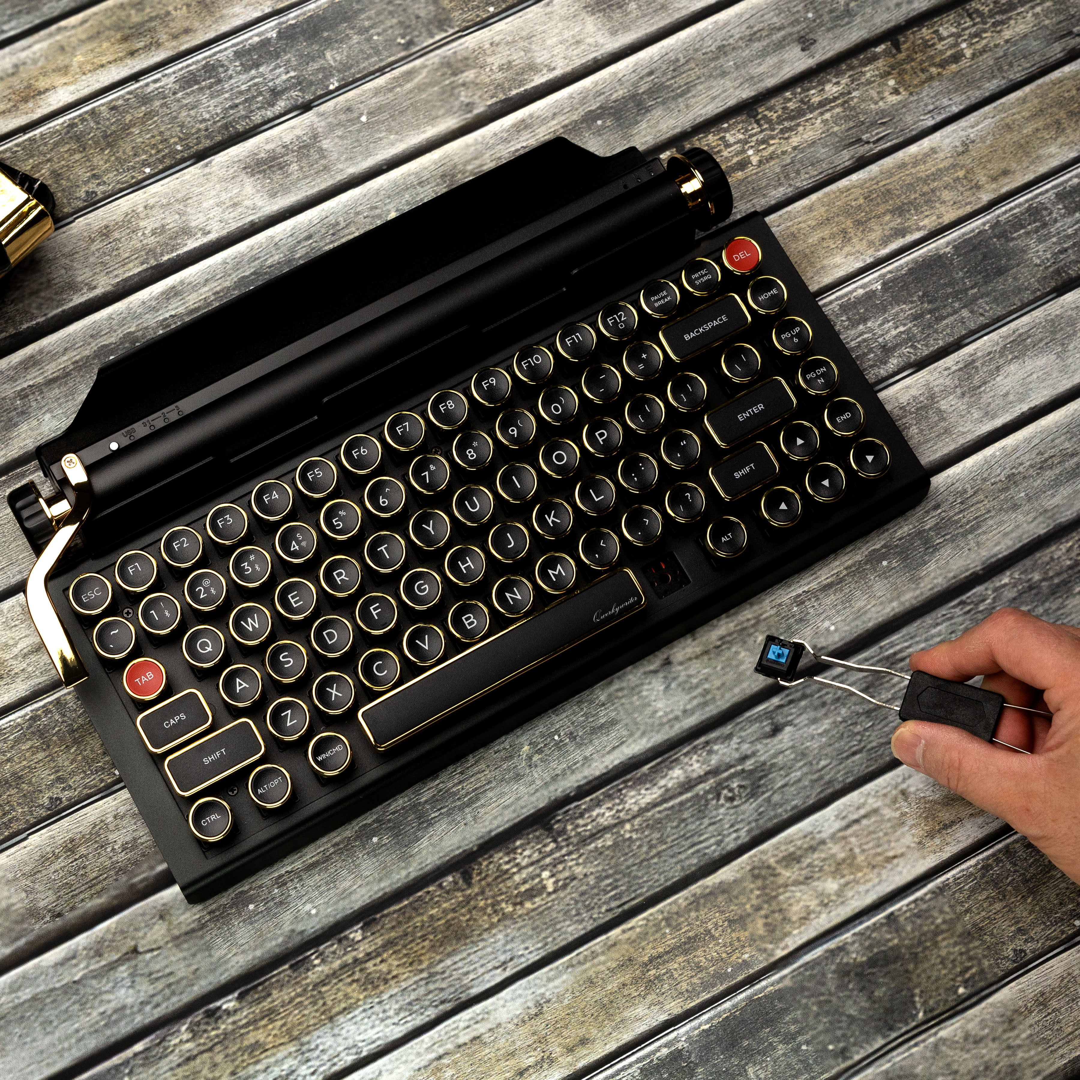 Limited Black Gold Premium Aluminum Typewriter Keyboard QWERKYWRITER 2