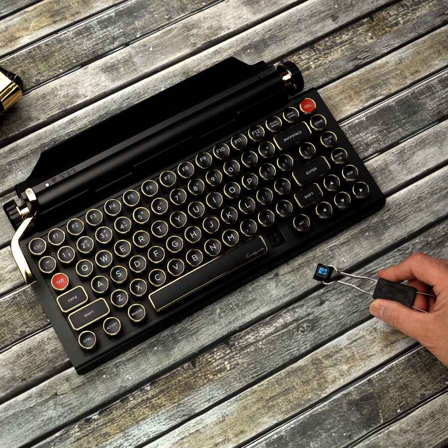 Limited Black Gold Premium Aluminum Typewriter Keyboard QWERKYWRITER 2