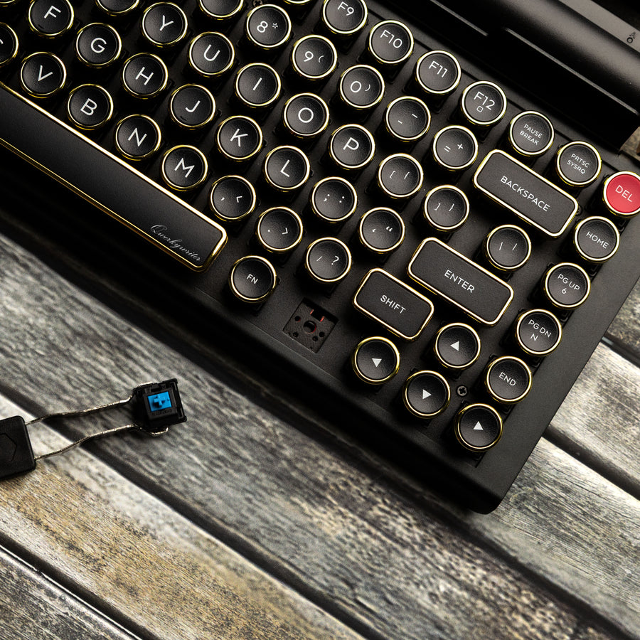 Limited Black Gold Premium Aluminum Typewriter Keyboard QWERKYWRITER 2
