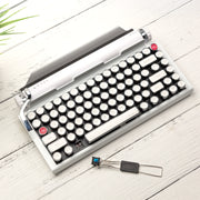 QWERKYWRITER 2 LIMITED WHITE CHROME Next Gen Hot Swap Tri Mode Typewriter Keyboard