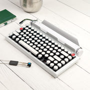 QWERKYWRITER 2 LIMITED WHITE CHROME Next Gen Hot Swap Tri Mode Typewriter Keyboard