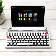 QWERKYWRITER 2 LIMITED WHITE CHROME Next Gen Hot Swap Tri Mode Typewriter Keyboard