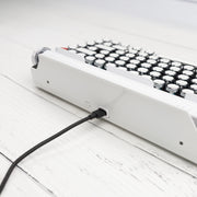 QWERKYWRITER 2 LIMITED WHITE CHROME Next Gen Hot Swap Tri Mode Typewriter Keyboard