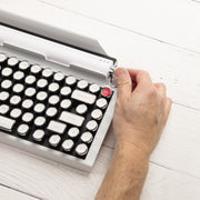 QWERKYWRITER 2 LIMITED WHITE CHROME Next Gen Hot Swap Tri Mode Typewriter Keyboard