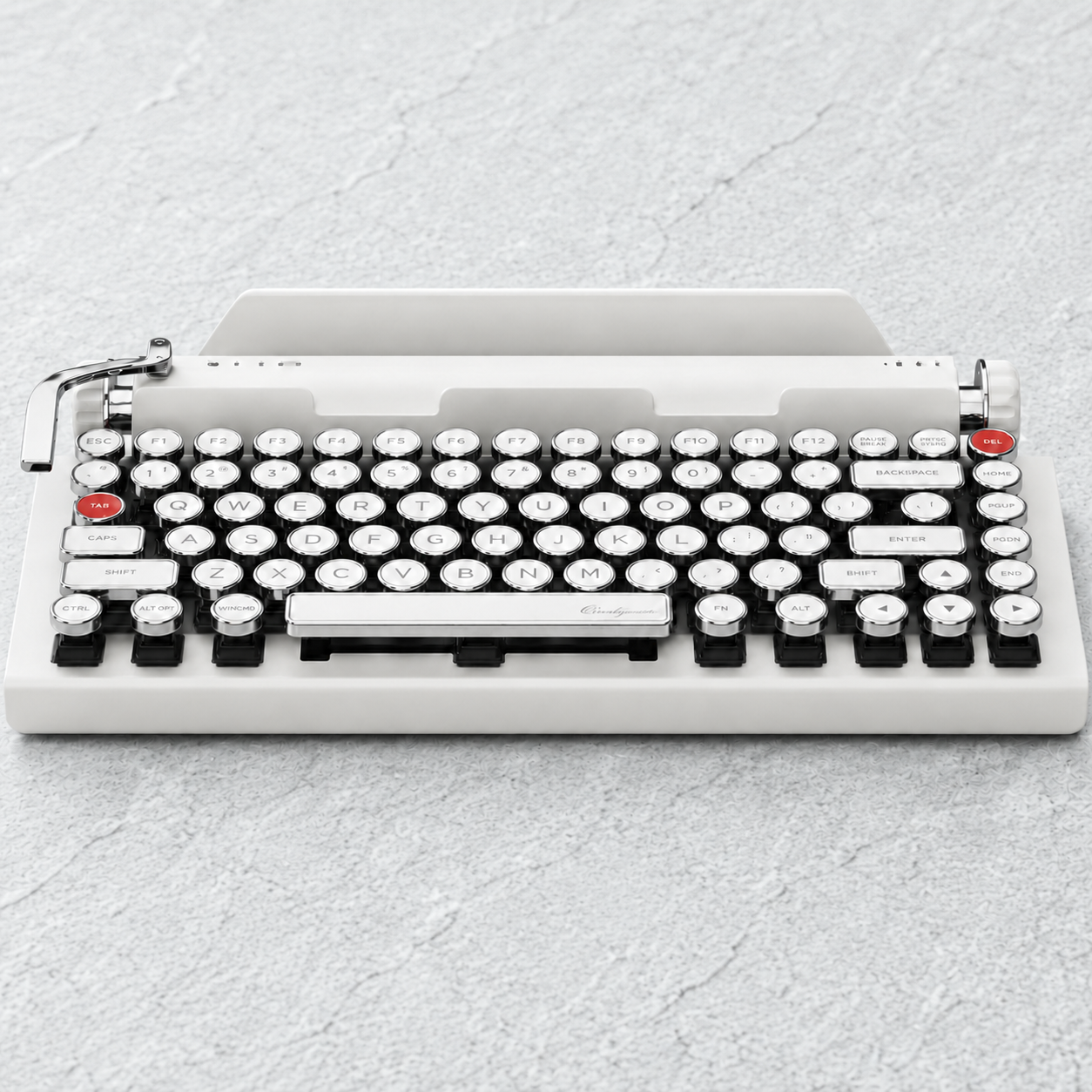 White Chrome Qwerkywriter 2 Hero Image