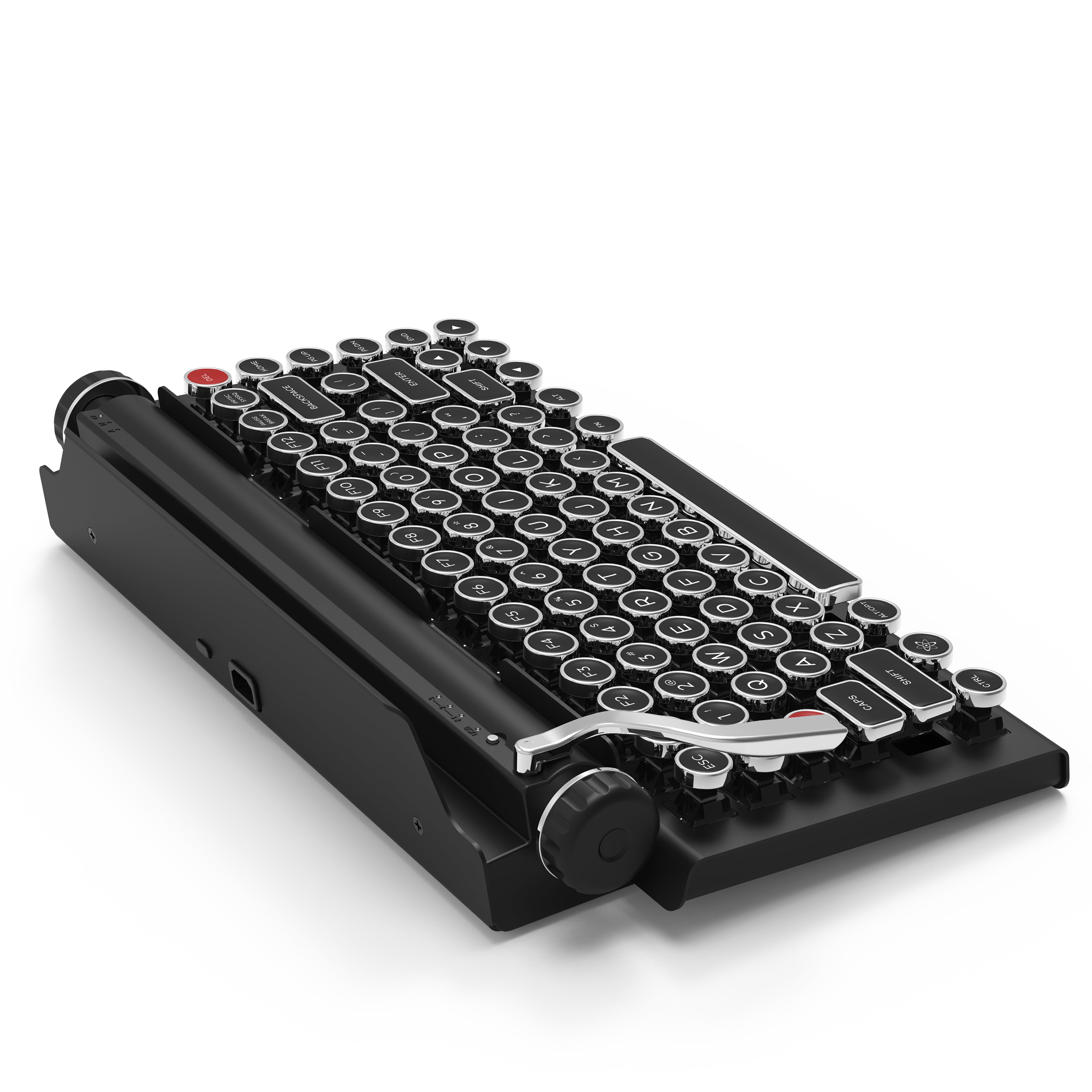 Crafted from aluminum, steel, and zinc—not plastic—the Qwerkywriter® delivers exceptional durability, satisfying heft, and a premium typing experience built to stand apart.
