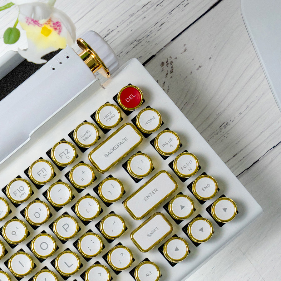 WHITE GOLD SIGNATURE QWERKYWRITER® US LAYOUT LIMITED RELEASE