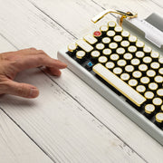QWERKYWRITER 2 LIMITED WHITE GOLD Next Gen Hot Swap Tri Mode Typewriter Keyboard