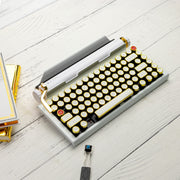 QWERKYWRITER 2 LIMITED WHITE GOLD Next Gen Hot Swap Tri Mode Typewriter Keyboard