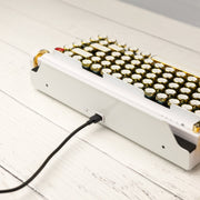 QWERKYWRITER 2 LIMITED WHITE GOLD Next Gen Hot Swap Tri Mode Typewriter Keyboard