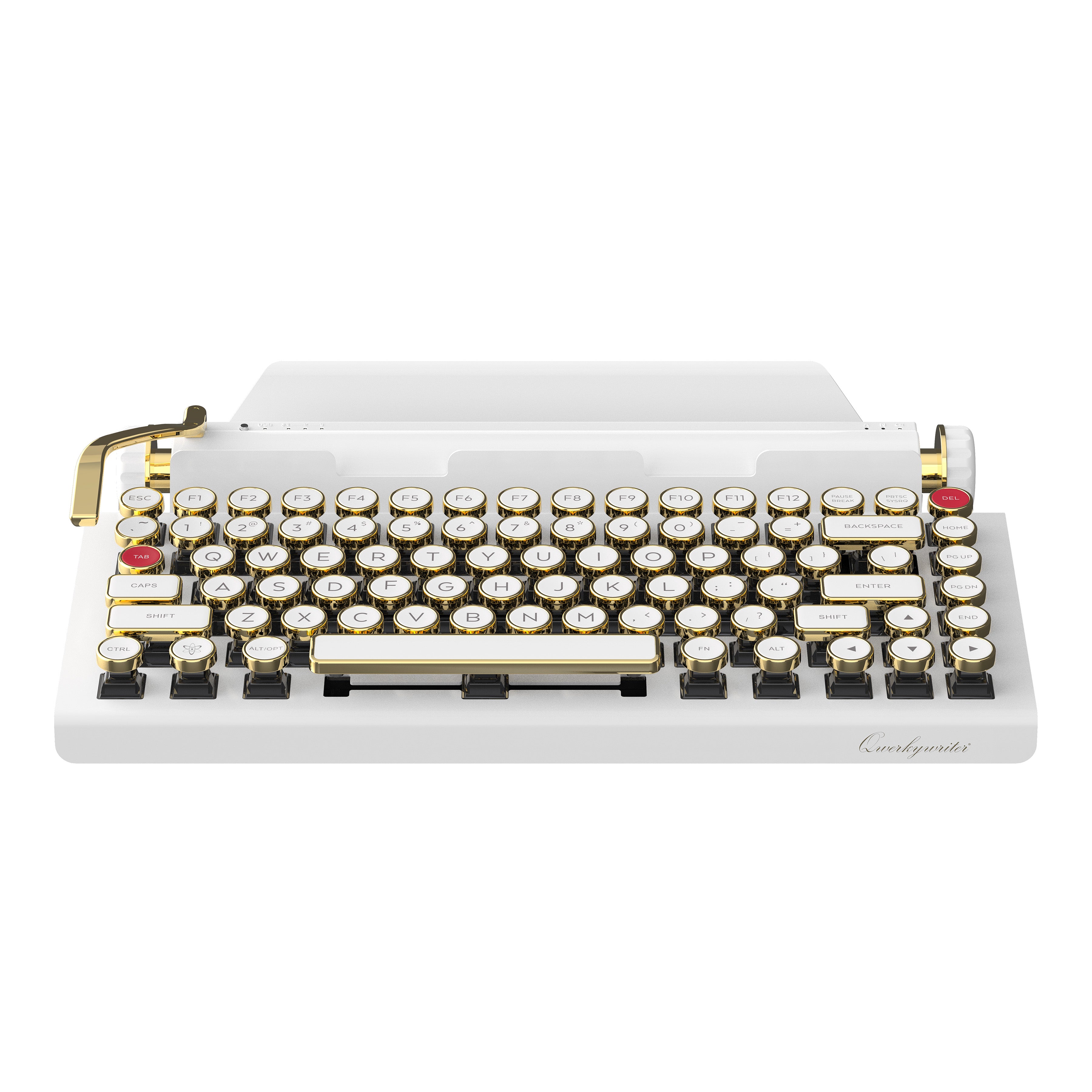 BUNDLE WHITE GOLD QWERKYWRITER® US + NUMKEY + WRIST REST