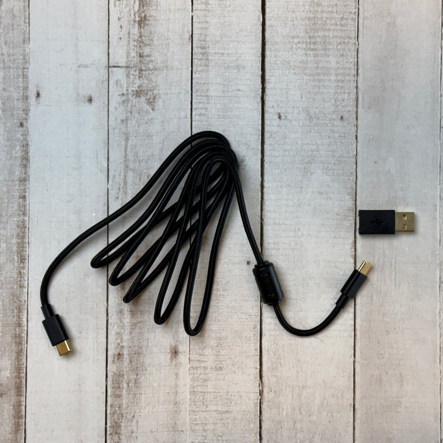 Qwerkywriter Official USB C cable for qwerkywriters purchased after 2020 with USB type C to USB type A adapter dongle