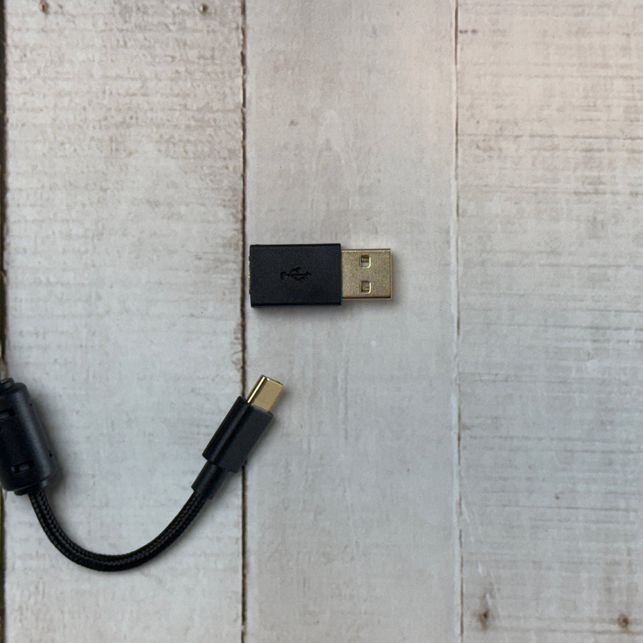 Qwerkywriter Official USB C cable for qwerkywriters purchased after 2020 with USB type C to USB type A adapter dongle