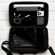Qwerkywriter typewriter keyboard best in class premium all aluminum body in black chrome in a carrying case US ANSI layout