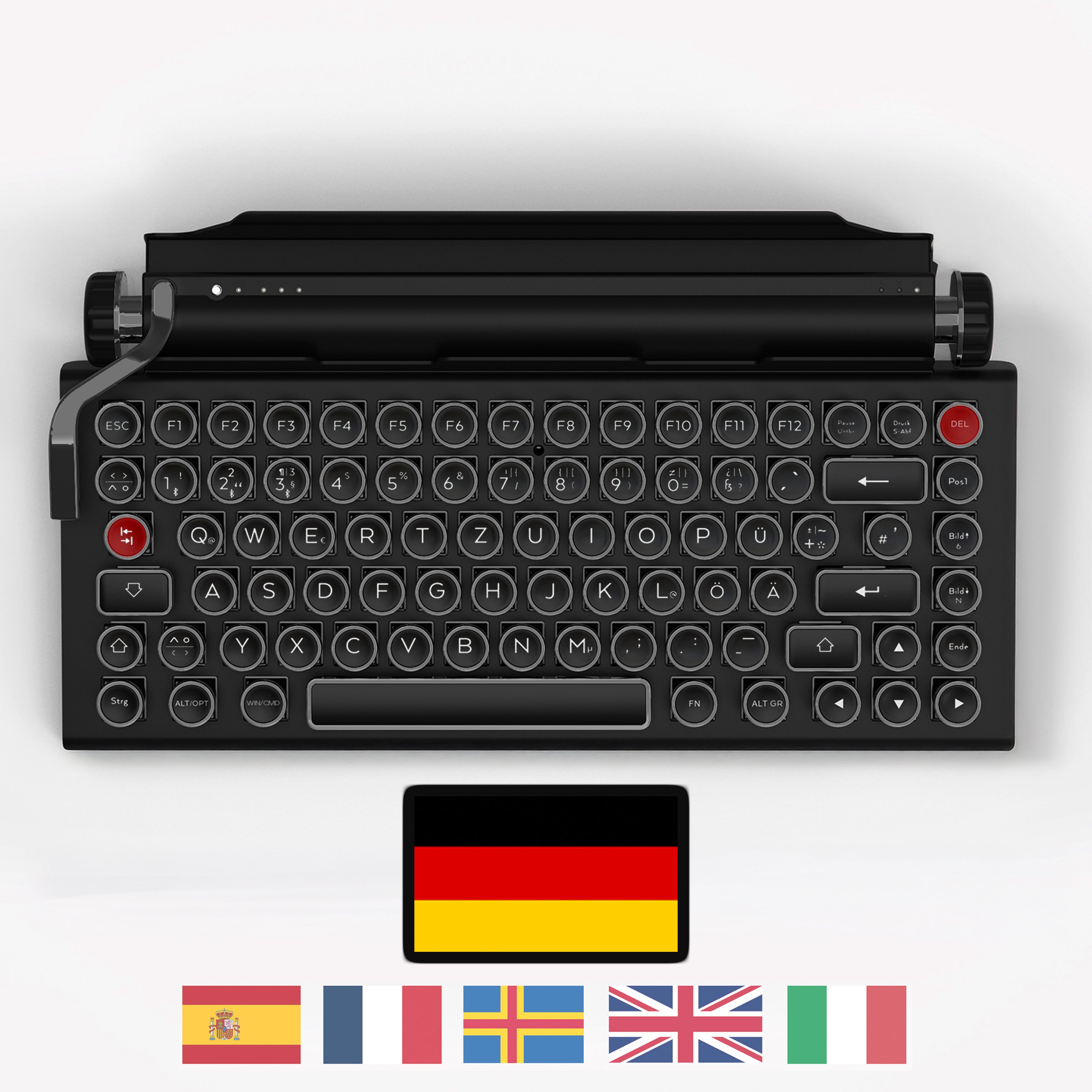 キーボード Qwerkywriter Anniversary Edition REFURBISHED BLACK CHROME QWERKYWRITER® US Layout