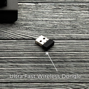 Qwerkywriter typewriter keyboard best in class premium all aluminum body in black chrome fast lag less wireless usb dongle connection