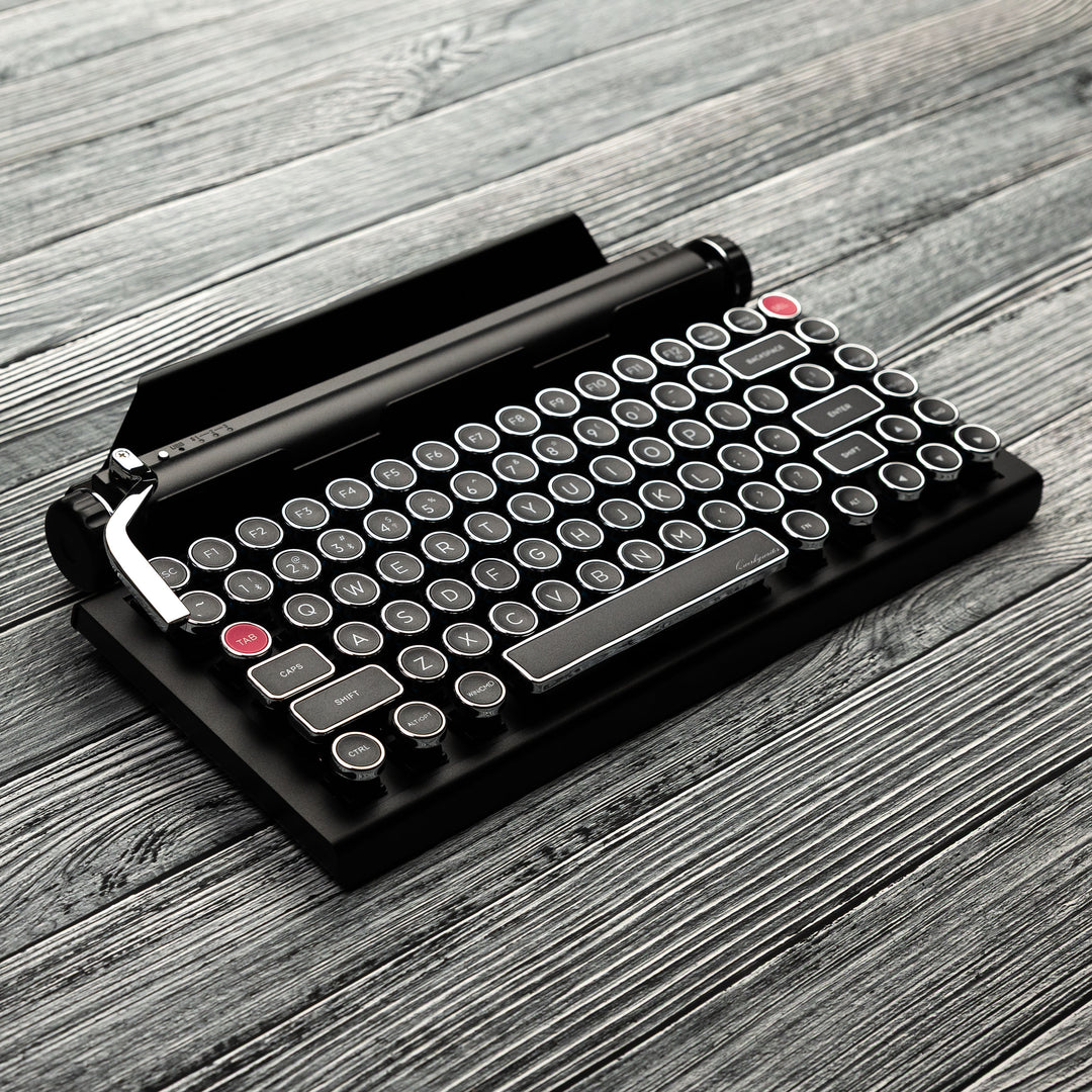 QWERKYWRITER® 2 Black Chrome Edition | Retro Typewriter Mechanical Keyboard