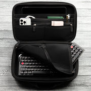Qwerkywriter typewriter keyboard best in class premium all aluminum body in black chrome in an official carrying case US ANSI layout