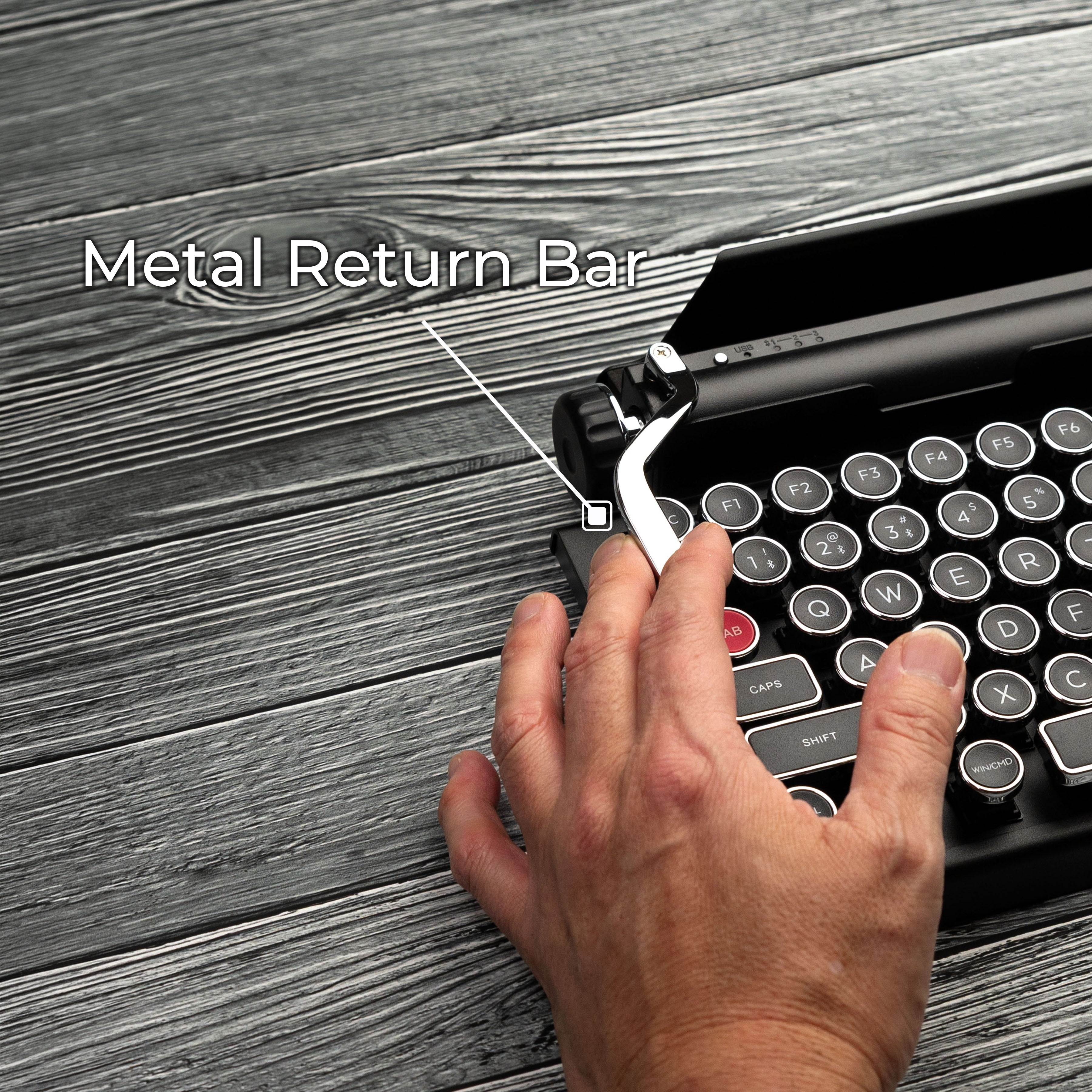 QWERKYWRITER® 2 Black Chrome Edition | Retro Typewriter Mechanical