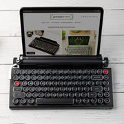 Qwerkywriter typewriter keyboard best in class premium all aluminum body in black chrome with an ipad US ANSI layout