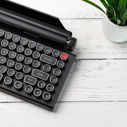 Qwerkywriter typewriter keyboard best in class premium all aluminum body in black chrome with plant US ANSI layout