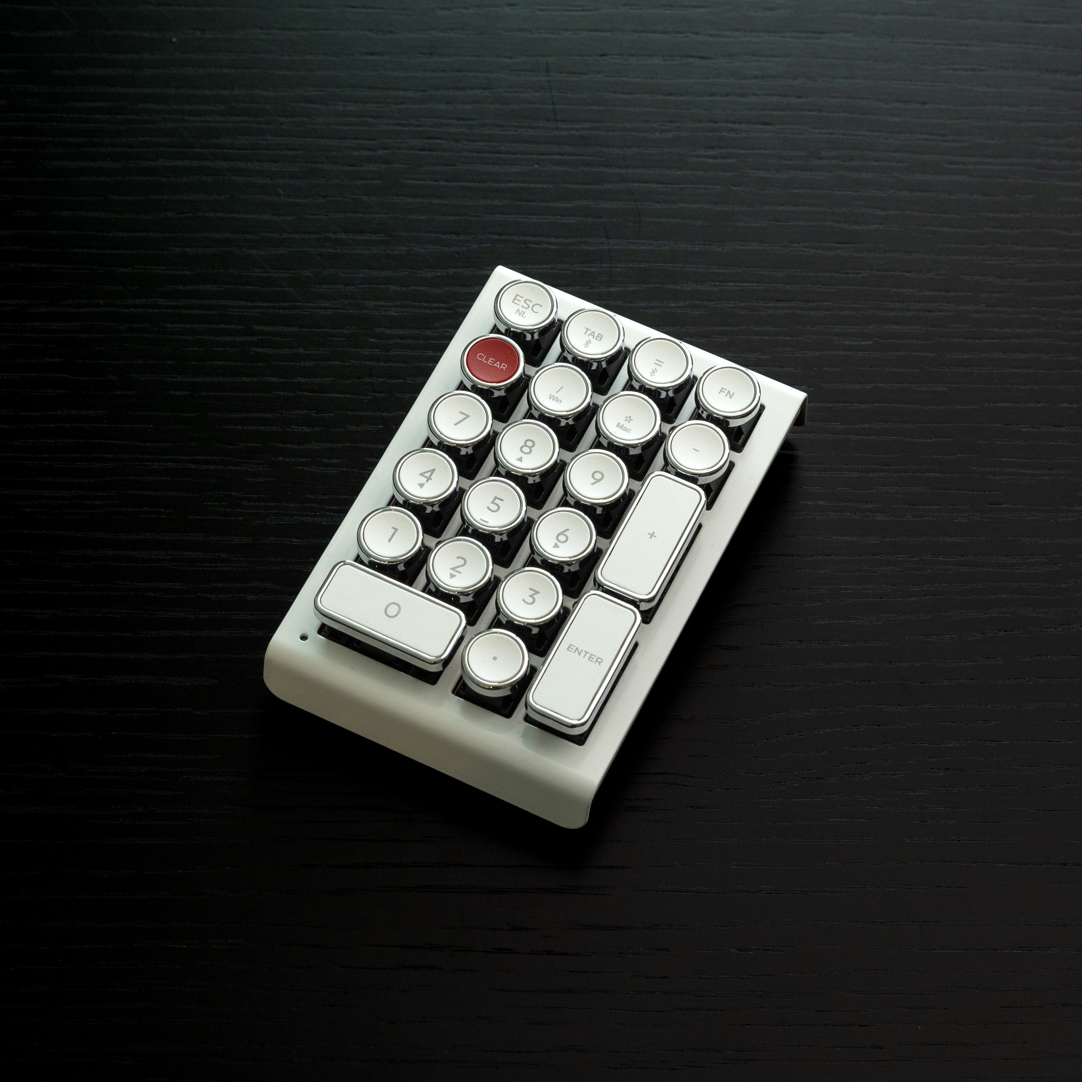 QWERKYWRITER® Numkey White Chrome Edition | All-Aluminum