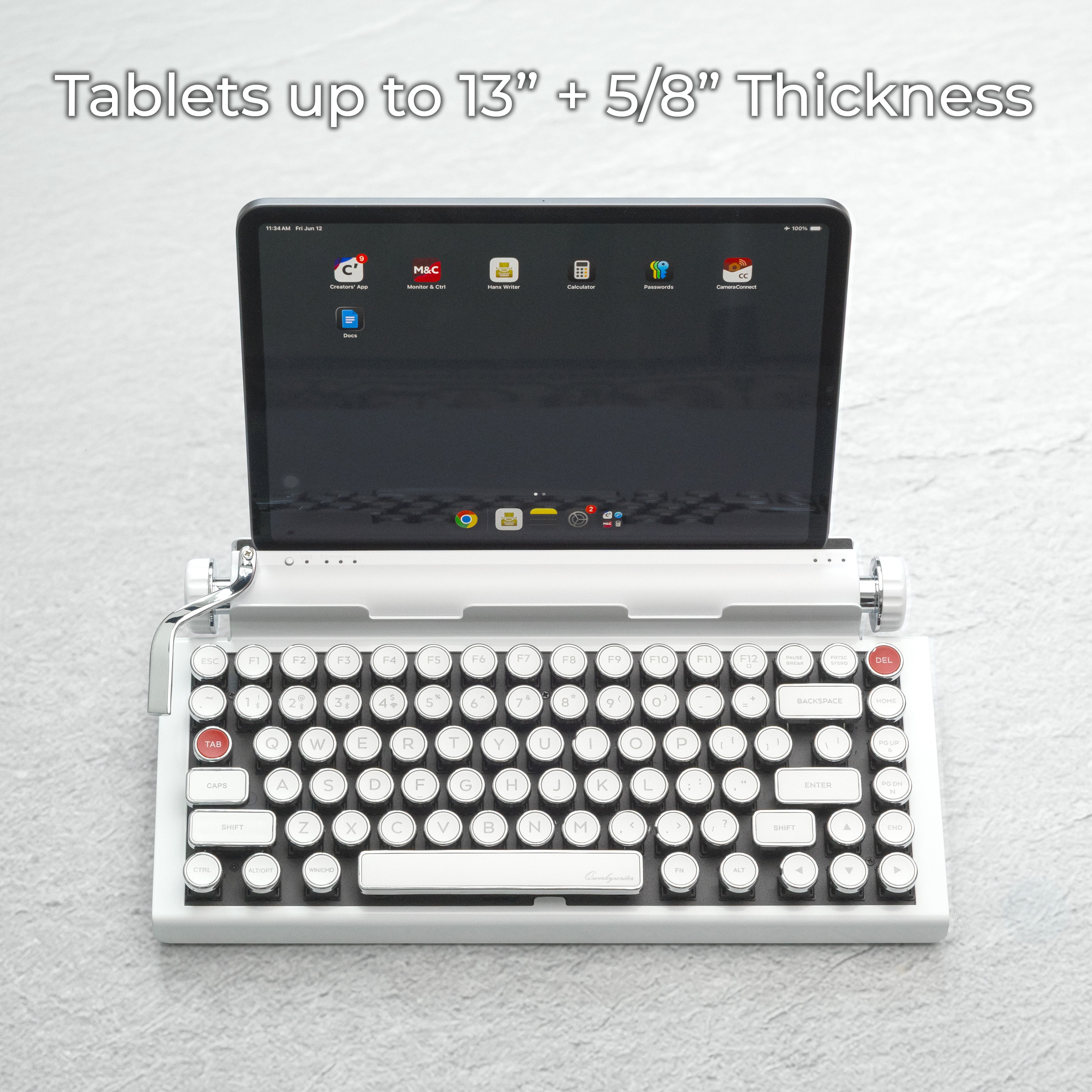 QWERKYWRITER® 2 White Chrome Edition | Retro Typewriter Mechanical
