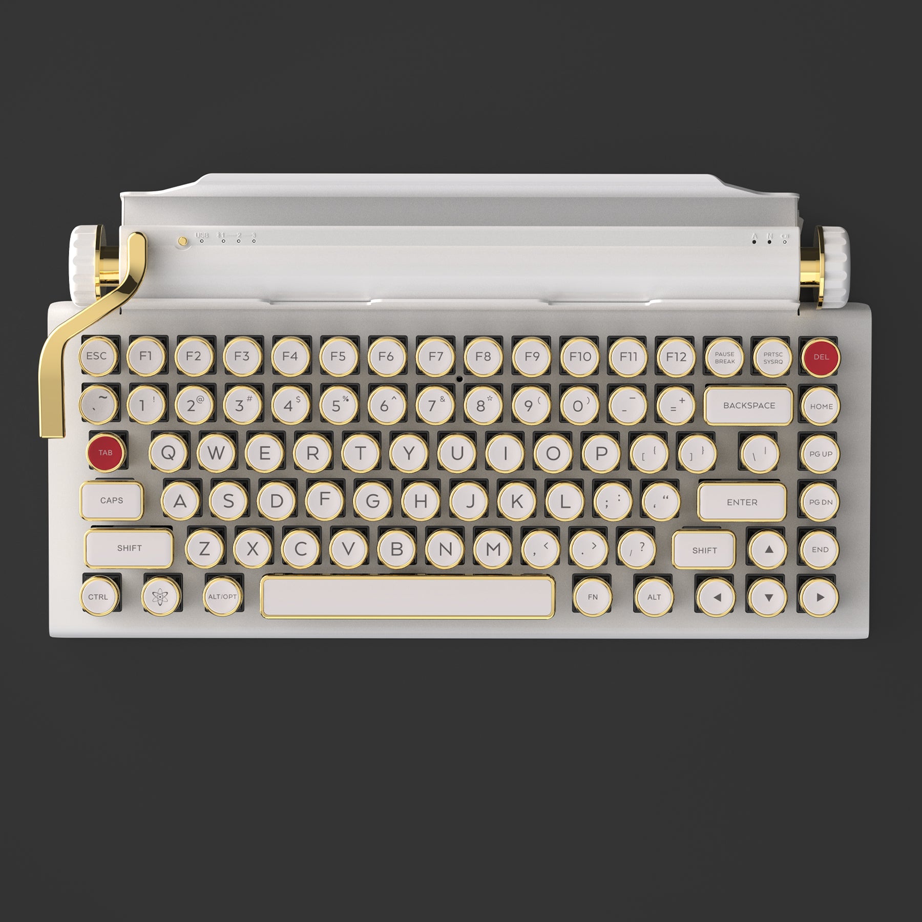 WHITE GOLD SIGNATURE QWERKYWRITER® US LAYOUT