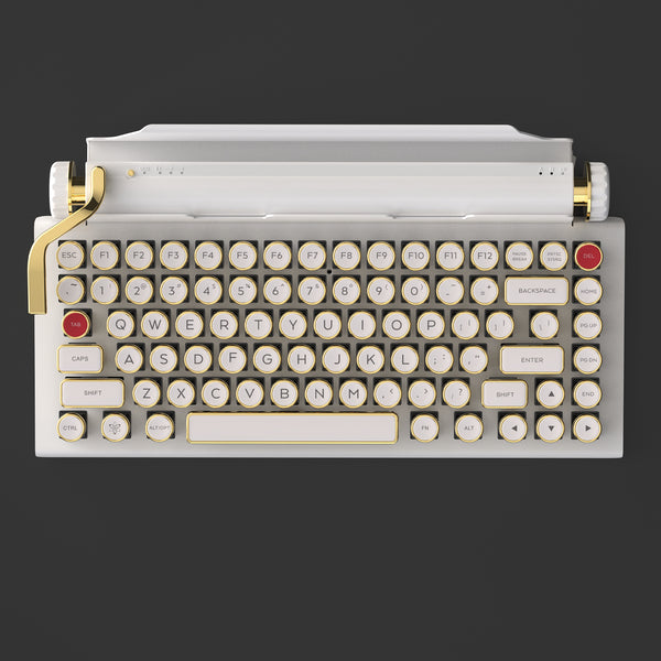 Hand Assembled WHITE GOLD QWERKYWRITER® In Stock 2